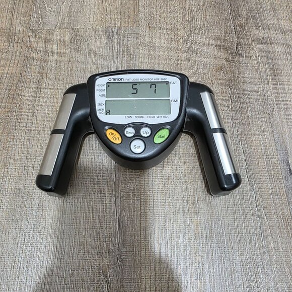 Omron Fat Loss Monitor HBF-306CN Handheld Body Fat Analyzer – Tested, Works - Picture 1 of 16